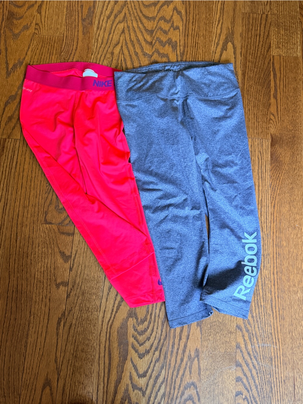 Nike and Reebok women Leggings - Bright Pink & Heather Gray